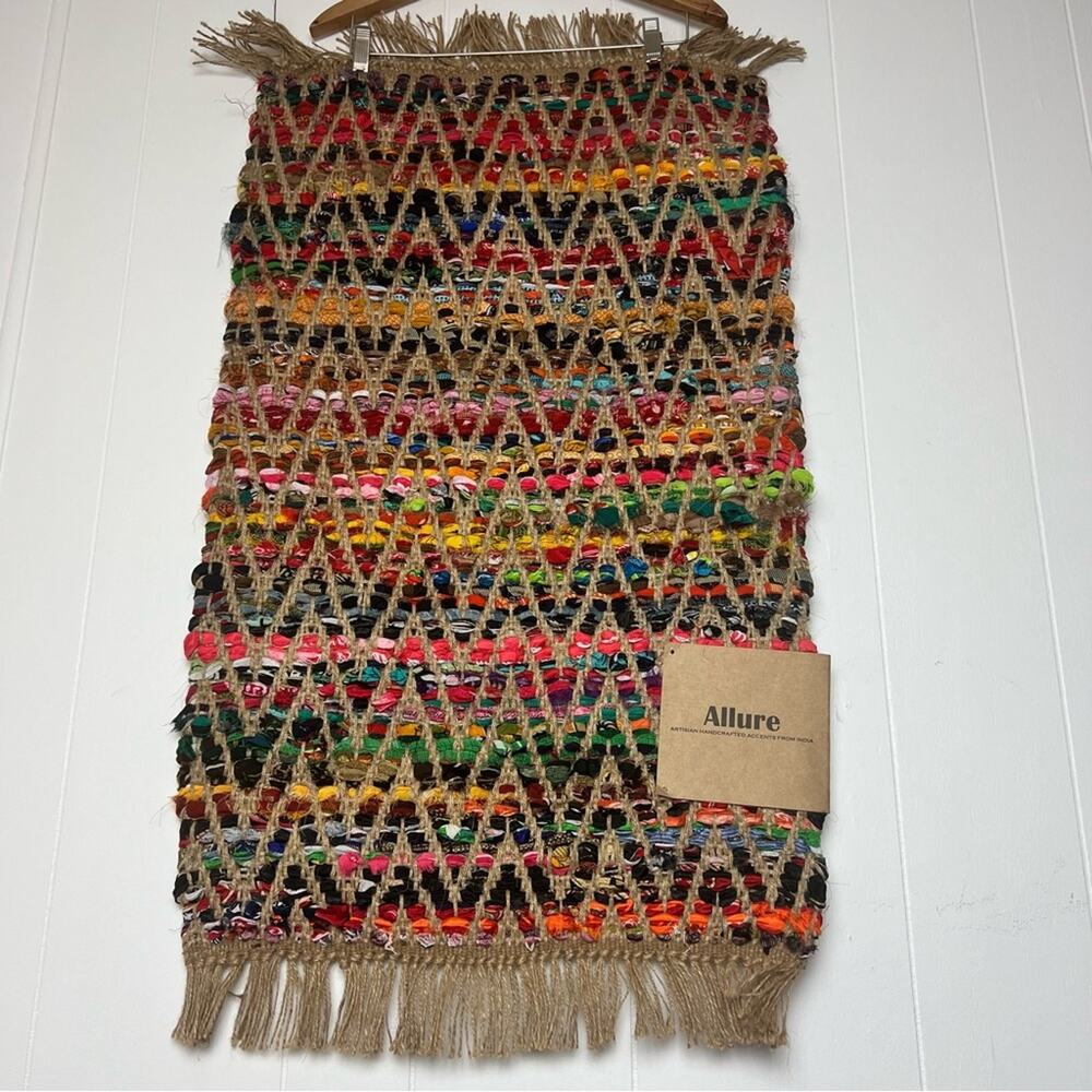 Allure Artisan Handcrafted Burlap Bright Multi-color Rag Rug - Picture 9 of 9